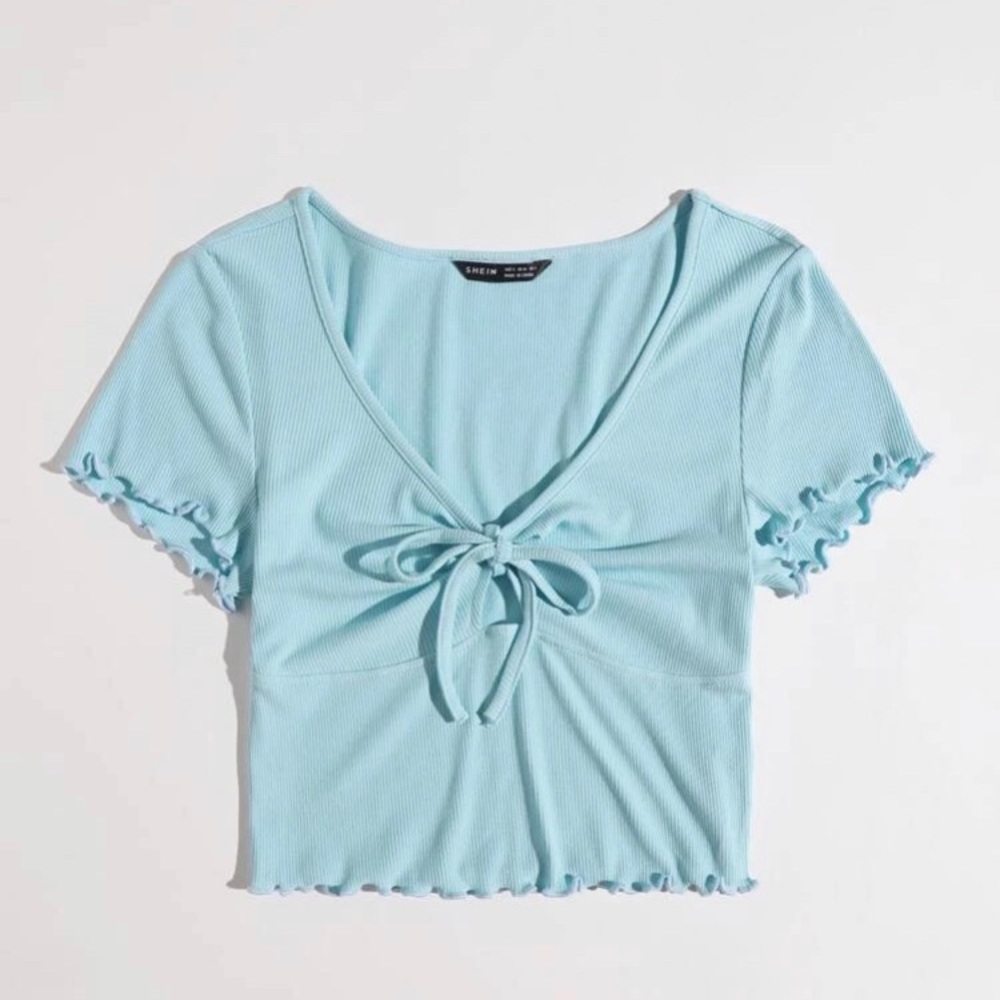 SHEIN baby blue crop top for women size XL